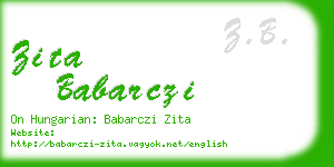zita babarczi business card